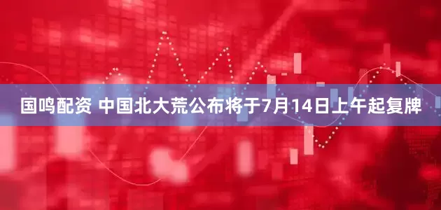 国鸣配资 中国北大荒公布将于7月14日上午起复牌