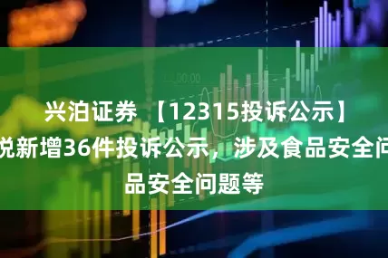 兴泊证券 【12315投诉公示】家家悦新增36件投诉公示，涉及食品安全问题等